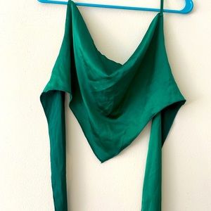 Green bandana crop top with back tie